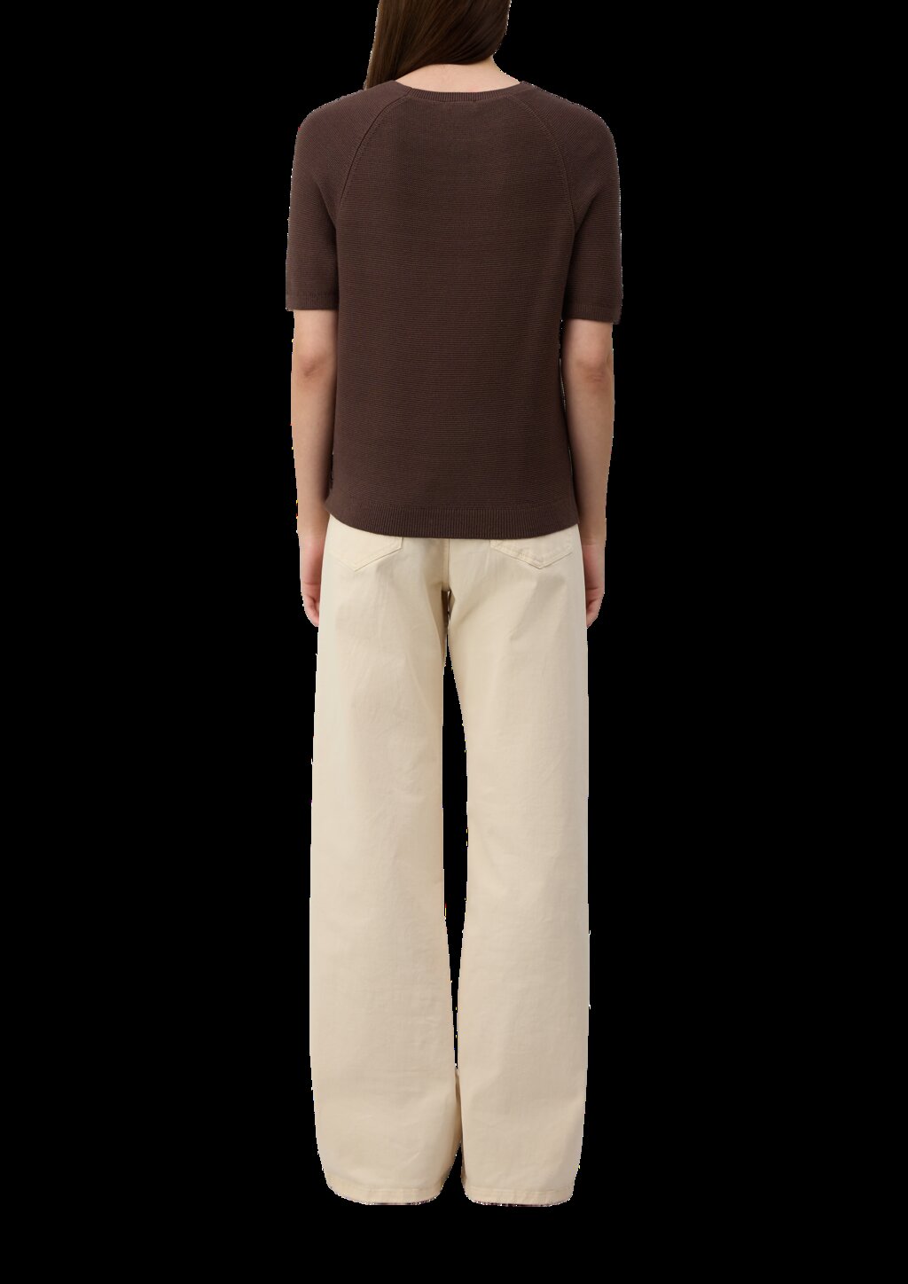 Kurzarm-Strickpullover aus Baumwollmix