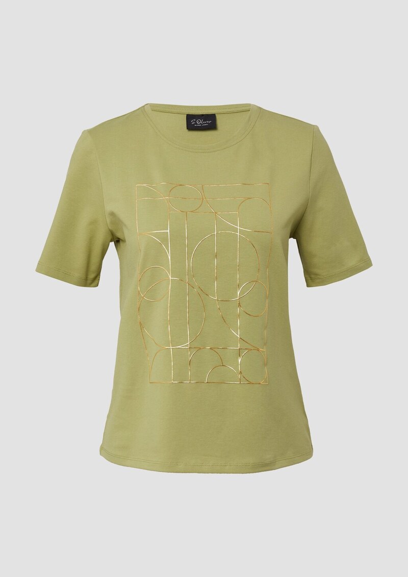 Jersey-T-Shirt mit glänzendem Frontprint