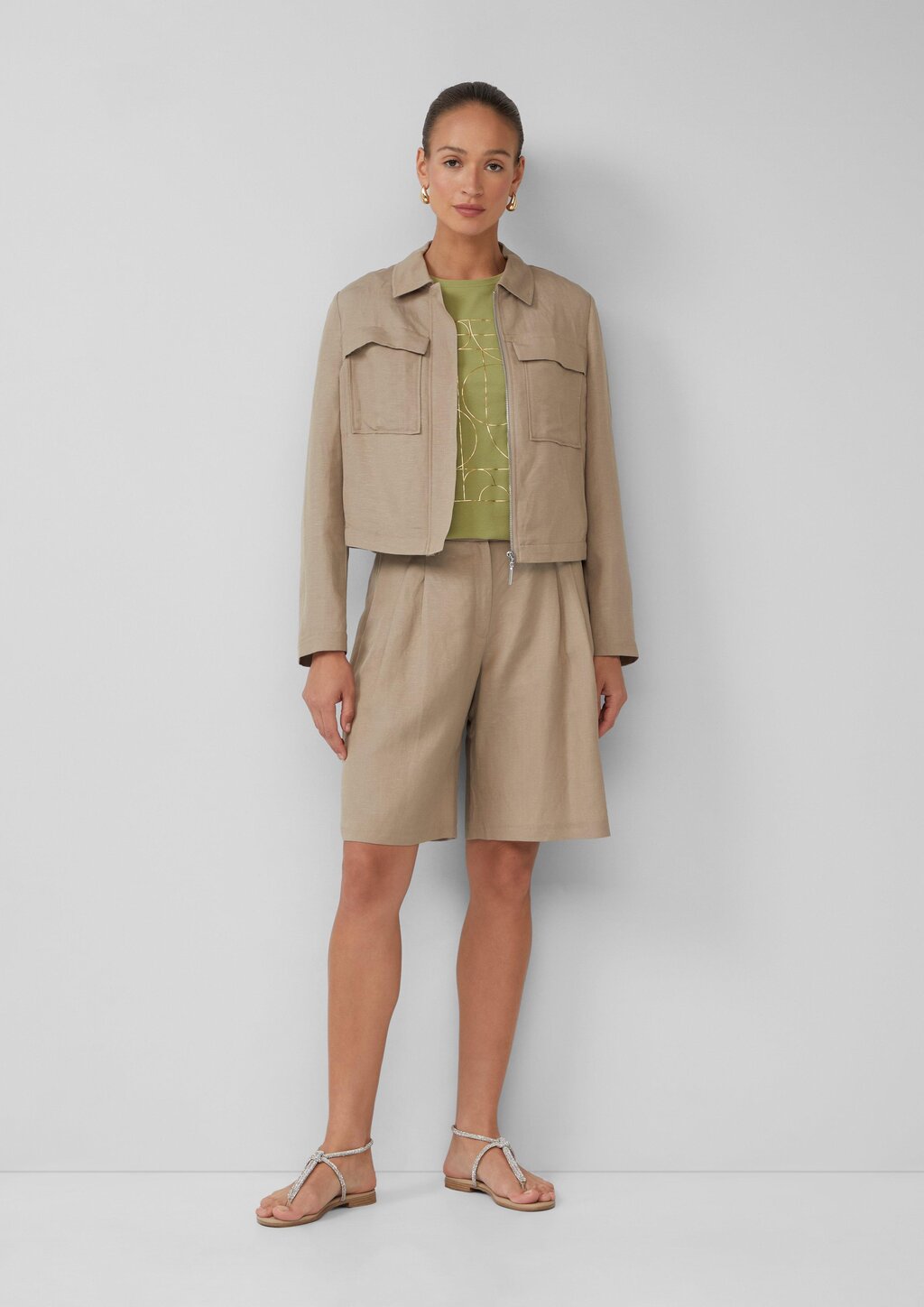 Jersey-T-Shirt mit glänzendem Frontprint