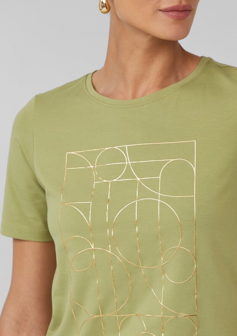 Jersey-T-Shirt mit glänzendem Frontprint