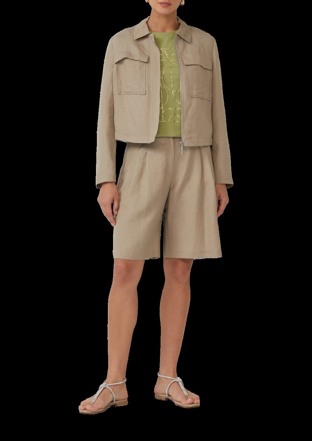 Jersey-T-Shirt mit glänzendem Frontprint