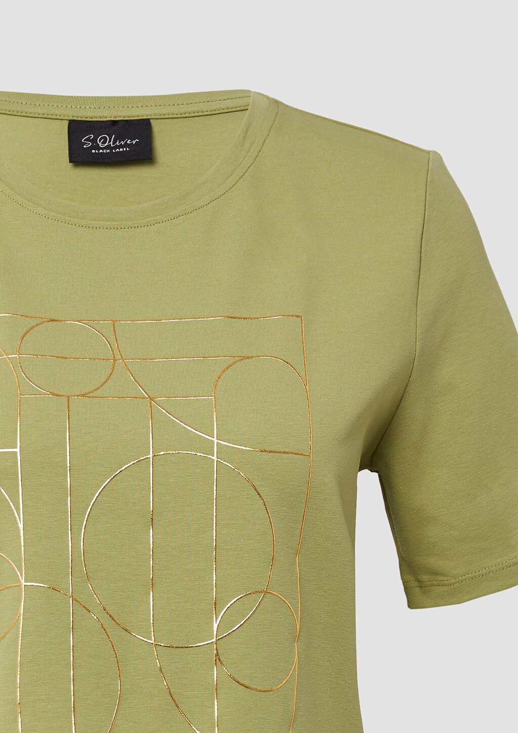 Jersey-T-Shirt mit glänzendem Frontprint