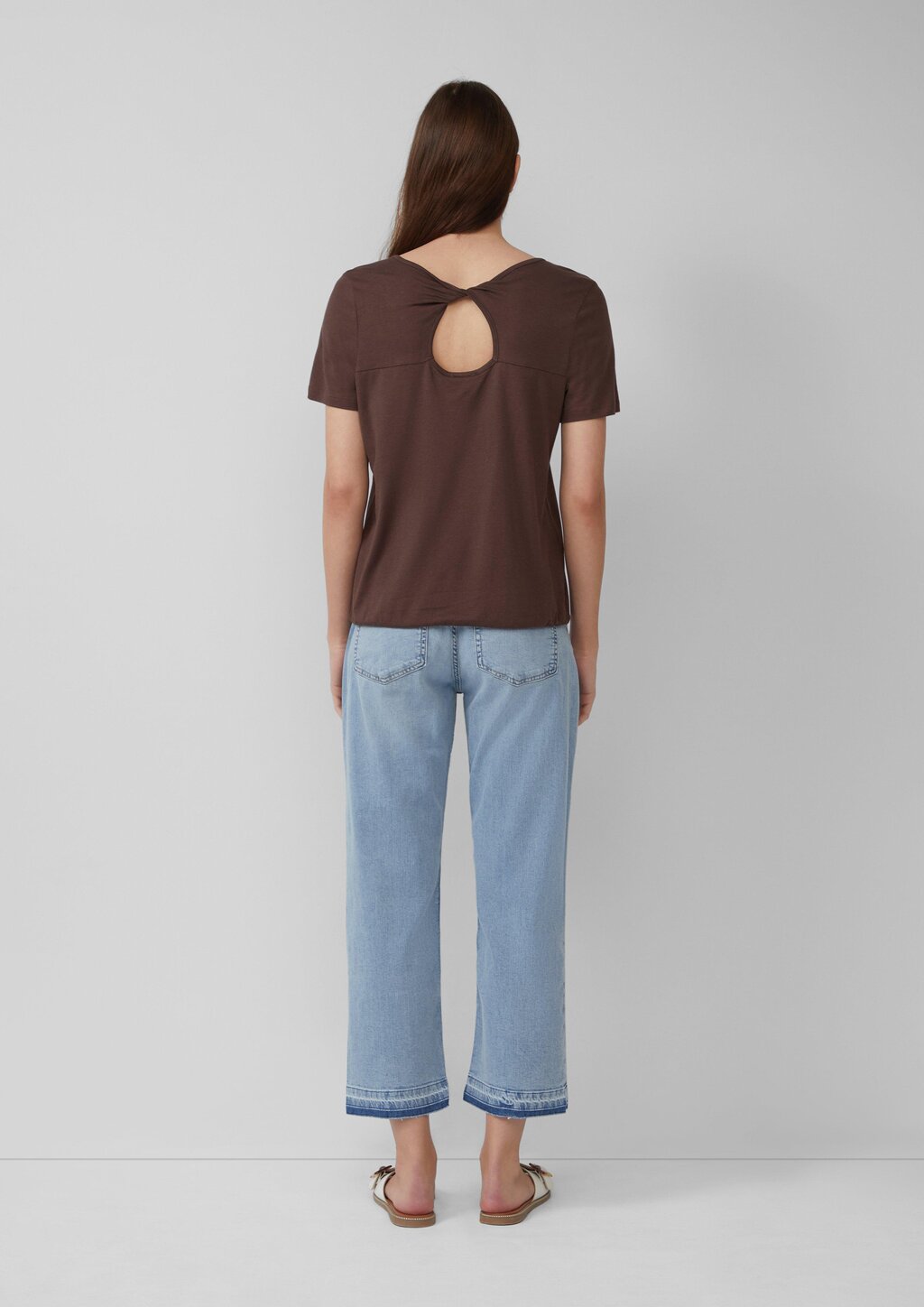 Jersey-T-Shirt im O-Shape mit Cut-out