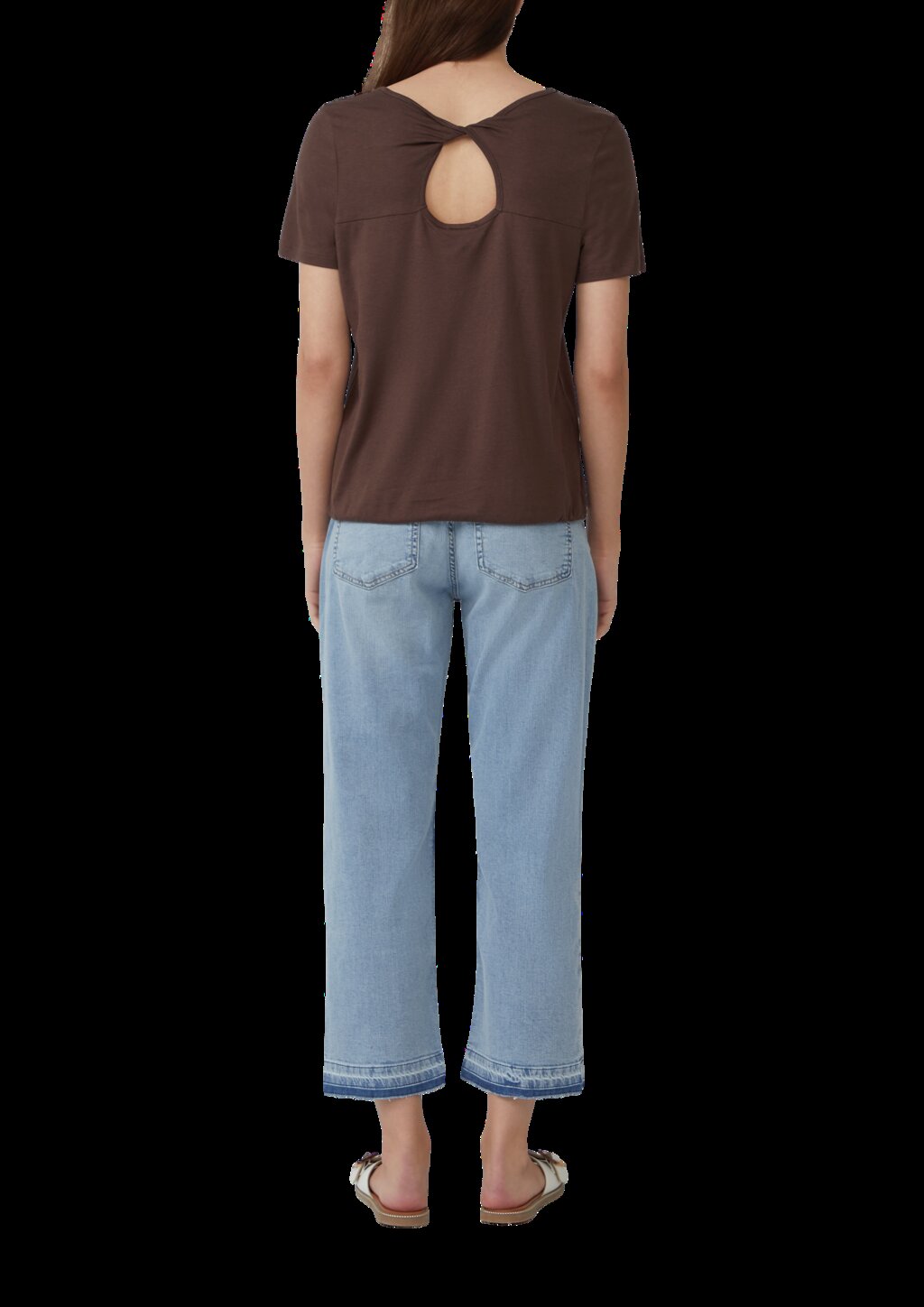 Jersey-T-Shirt im O-Shape mit Cut-out