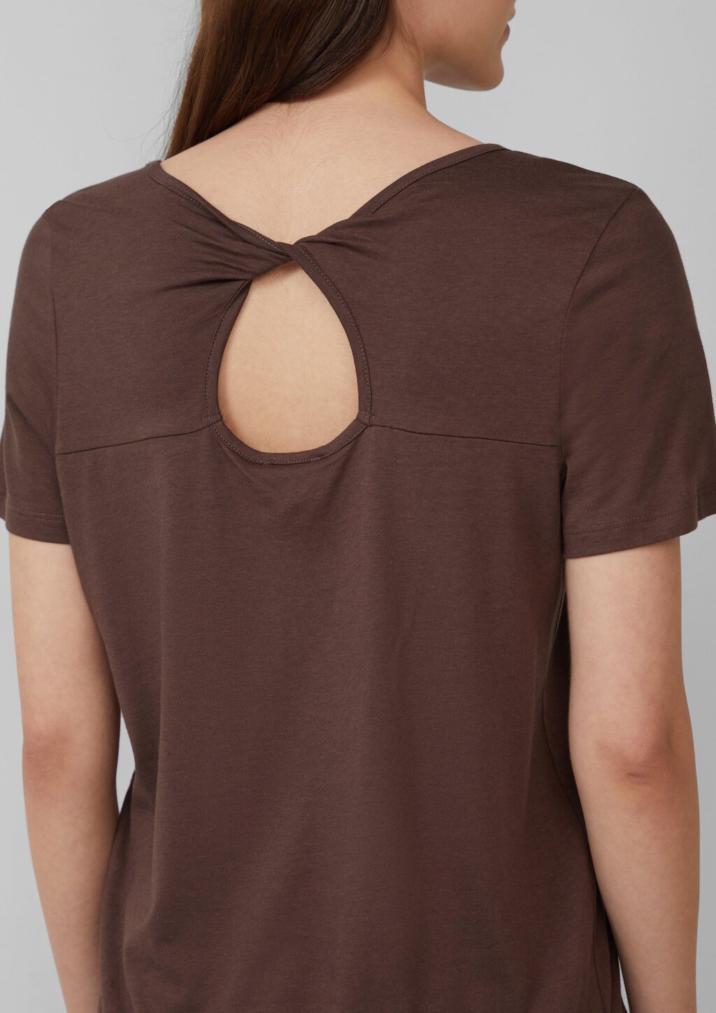 Jersey-T-Shirt im O-Shape mit Cut-out