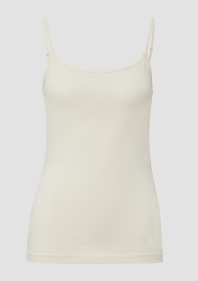 Slim-Fit-Top aus Baumwollmix mit verstellbaren Spaghettiträgern