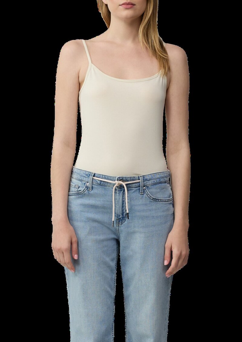 Slim-Fit-Top aus Baumwollmix mit verstellbaren Spaghettiträgern