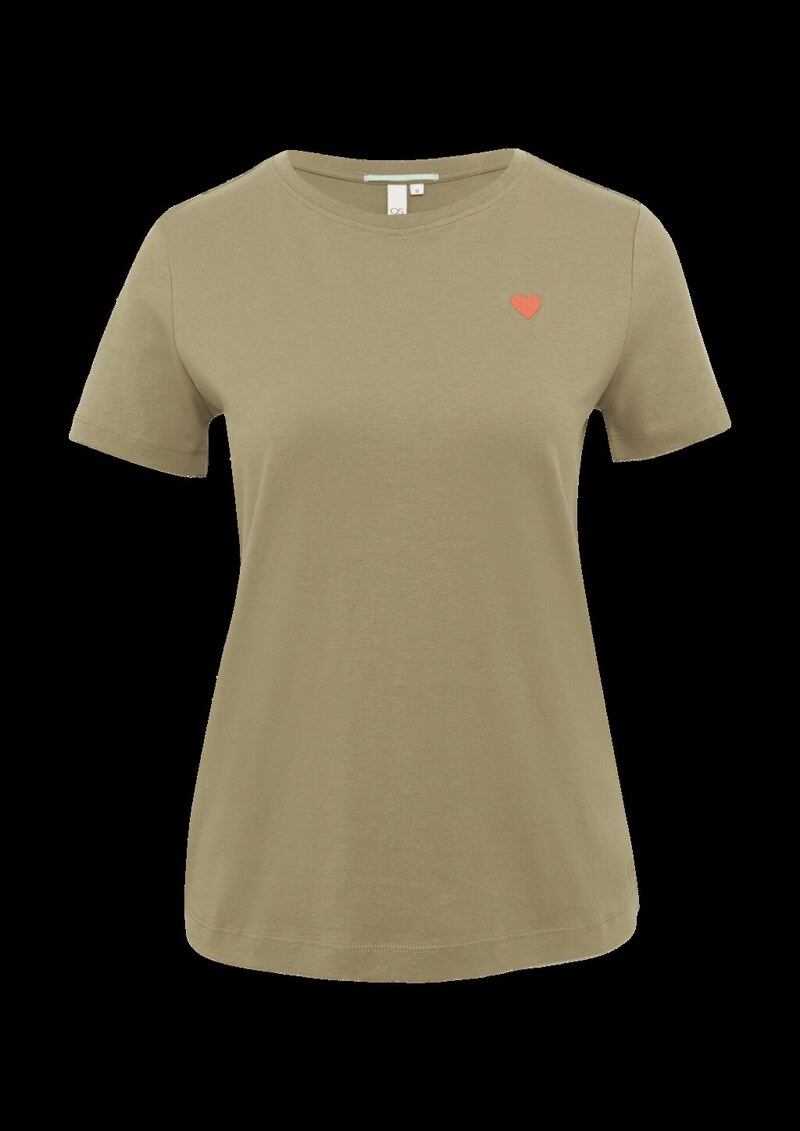 Jerseyshirt mit Herz-Stickerei