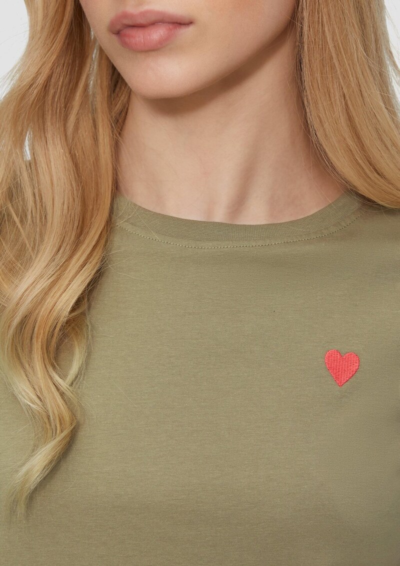 Jerseyshirt mit Herz-Stickerei