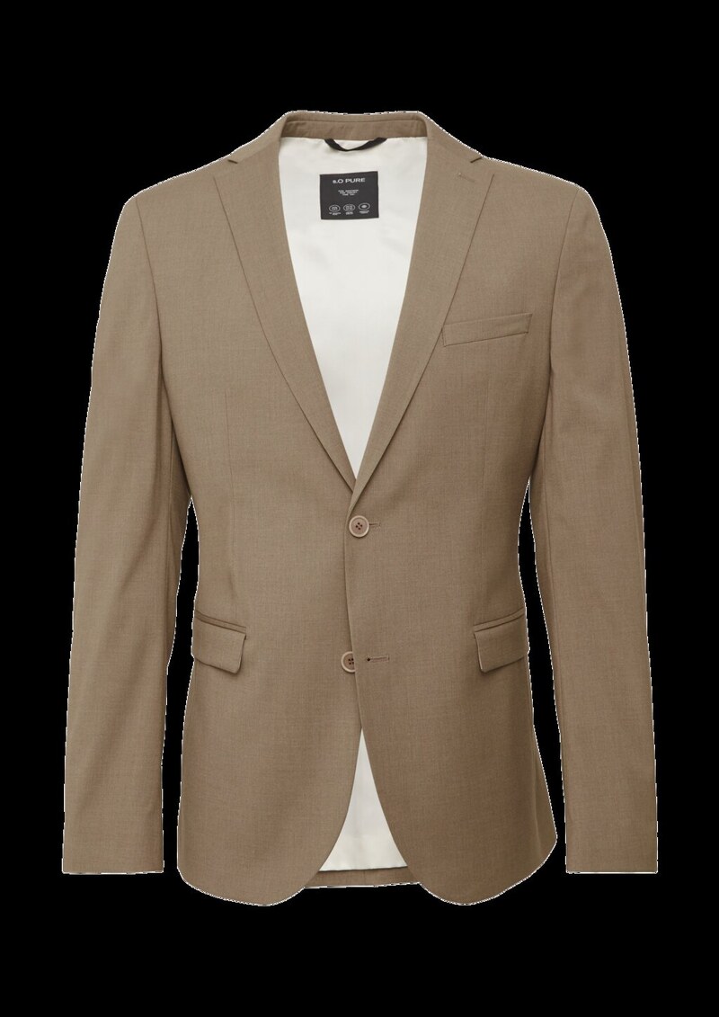 s.O PURE: Feines Sakko aus meliertem Stretch-Gewebe
