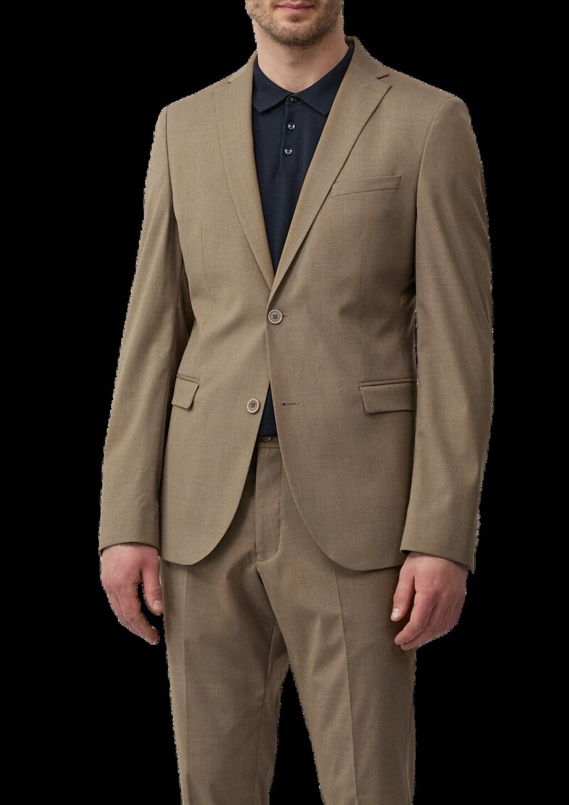 s.O PURE: Feines Sakko aus meliertem Stretch-Gewebe