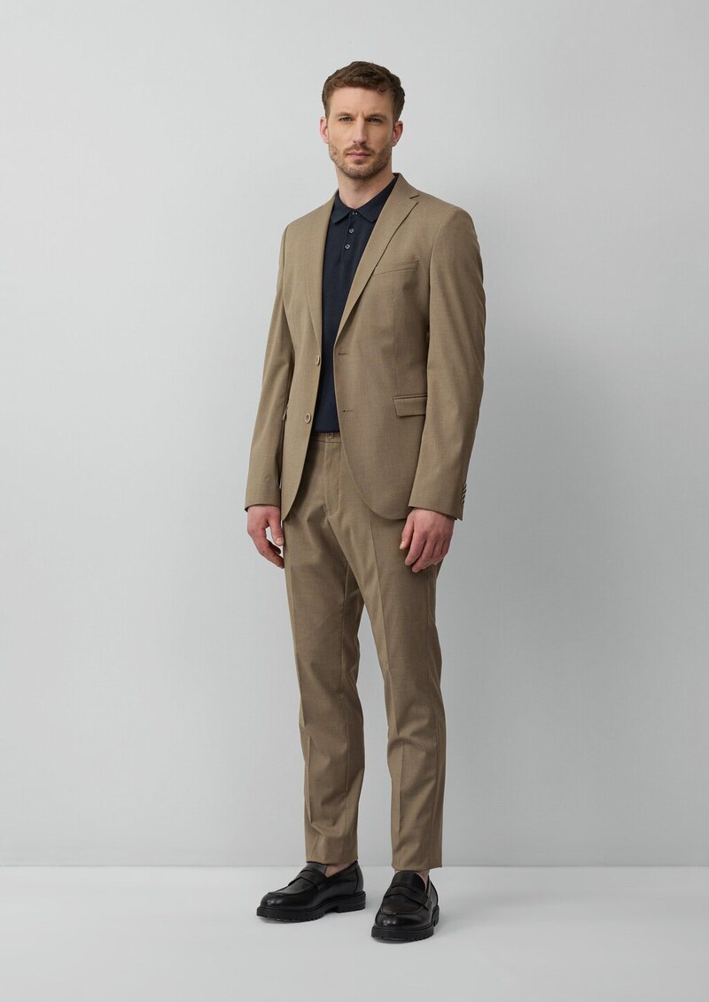 s.O PURE: Feines Sakko aus meliertem Stretch-Gewebe