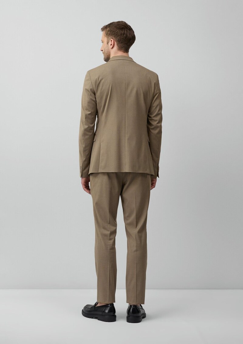 s.O PURE: Feines Sakko aus meliertem Stretch-Gewebe