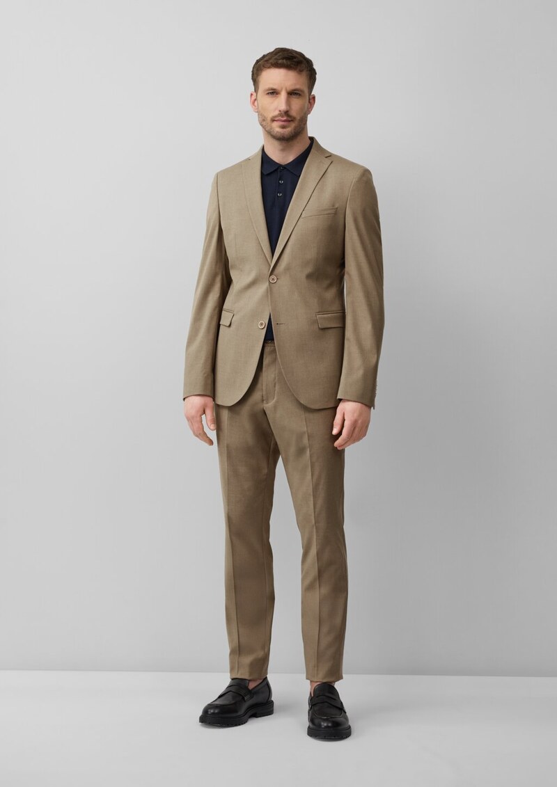 s.O PURE: Feine Anzughose aus meliertem Stretch-Gewebe