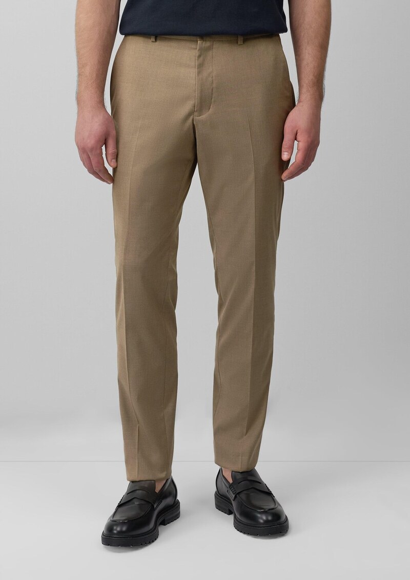 s.O PURE: Feine Anzughose aus meliertem Stretch-Gewebe