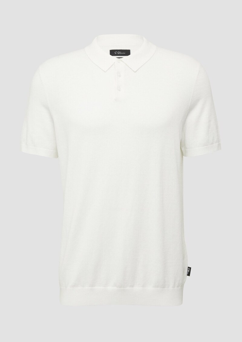 Weiches Strick-Poloshirt aus Baumwoll-Seidenmix