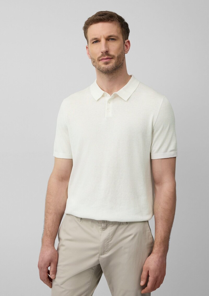 Weiches Strick-Poloshirt aus Baumwoll-Seidenmix