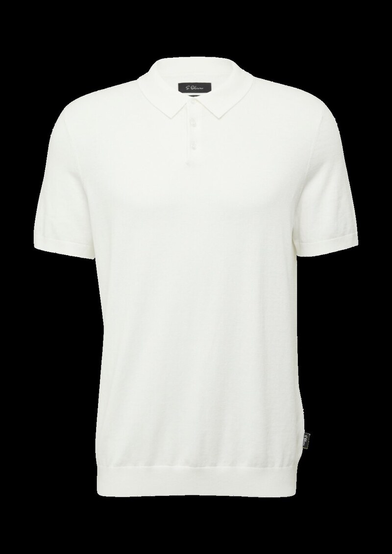 Weiches Strick-Poloshirt aus Baumwoll-Seidenmix