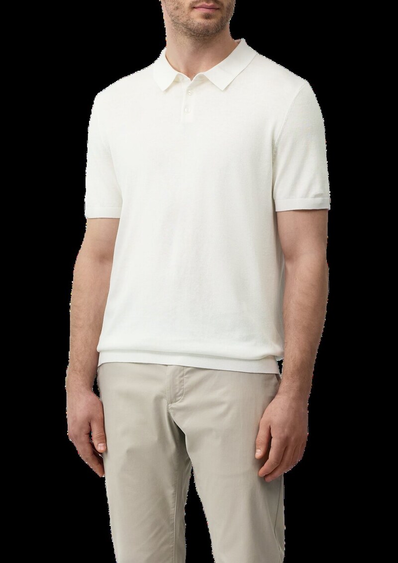 Weiches Strick-Poloshirt aus Baumwoll-Seidenmix