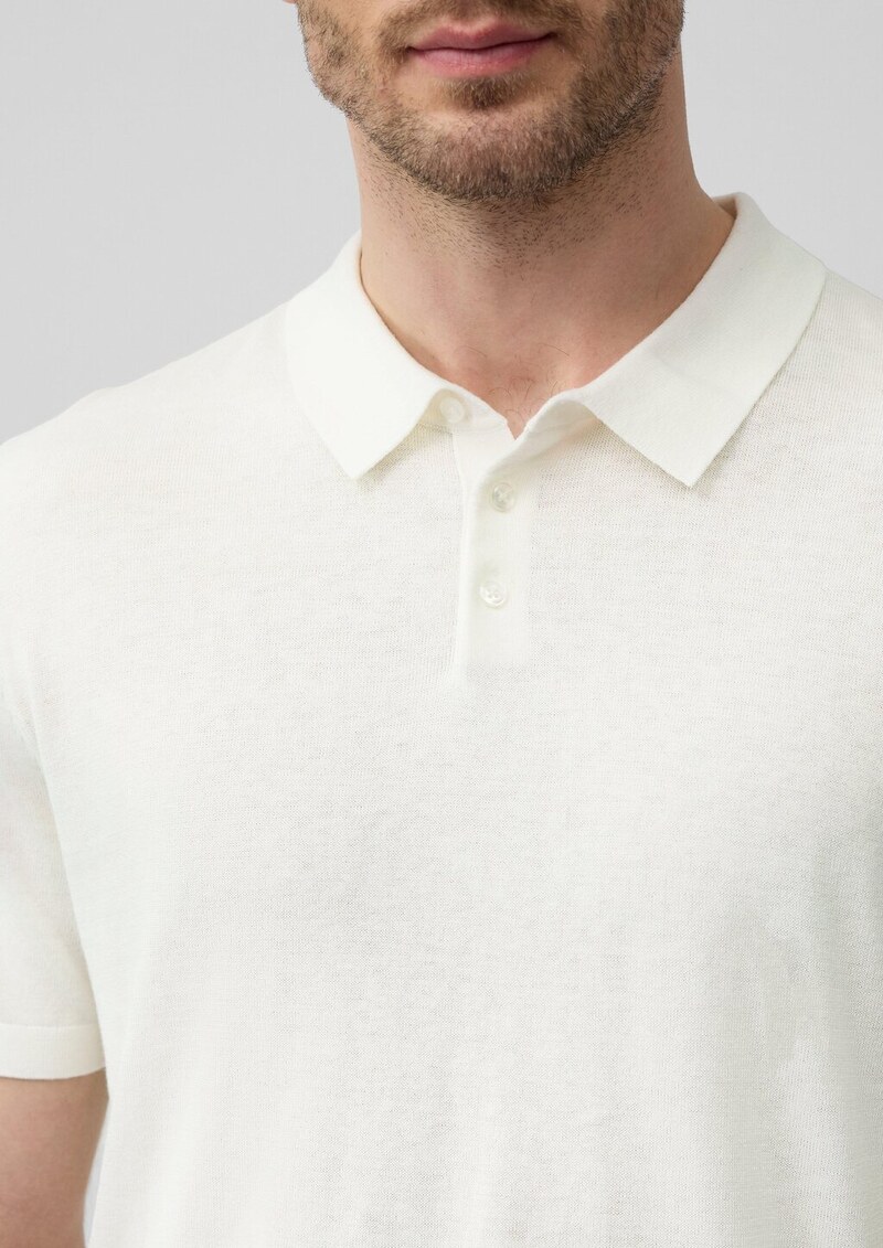 Weiches Strick-Poloshirt aus Baumwoll-Seidenmix