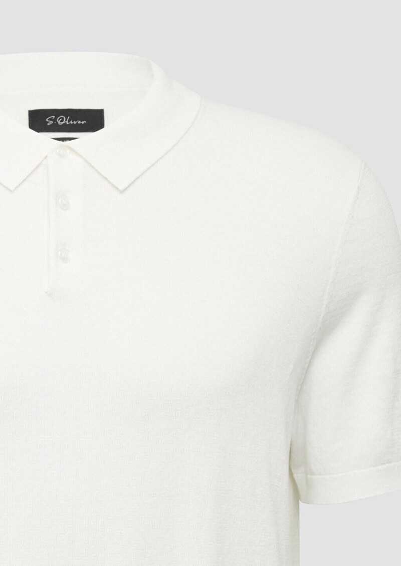 Weiches Strick-Poloshirt aus Baumwoll-Seidenmix