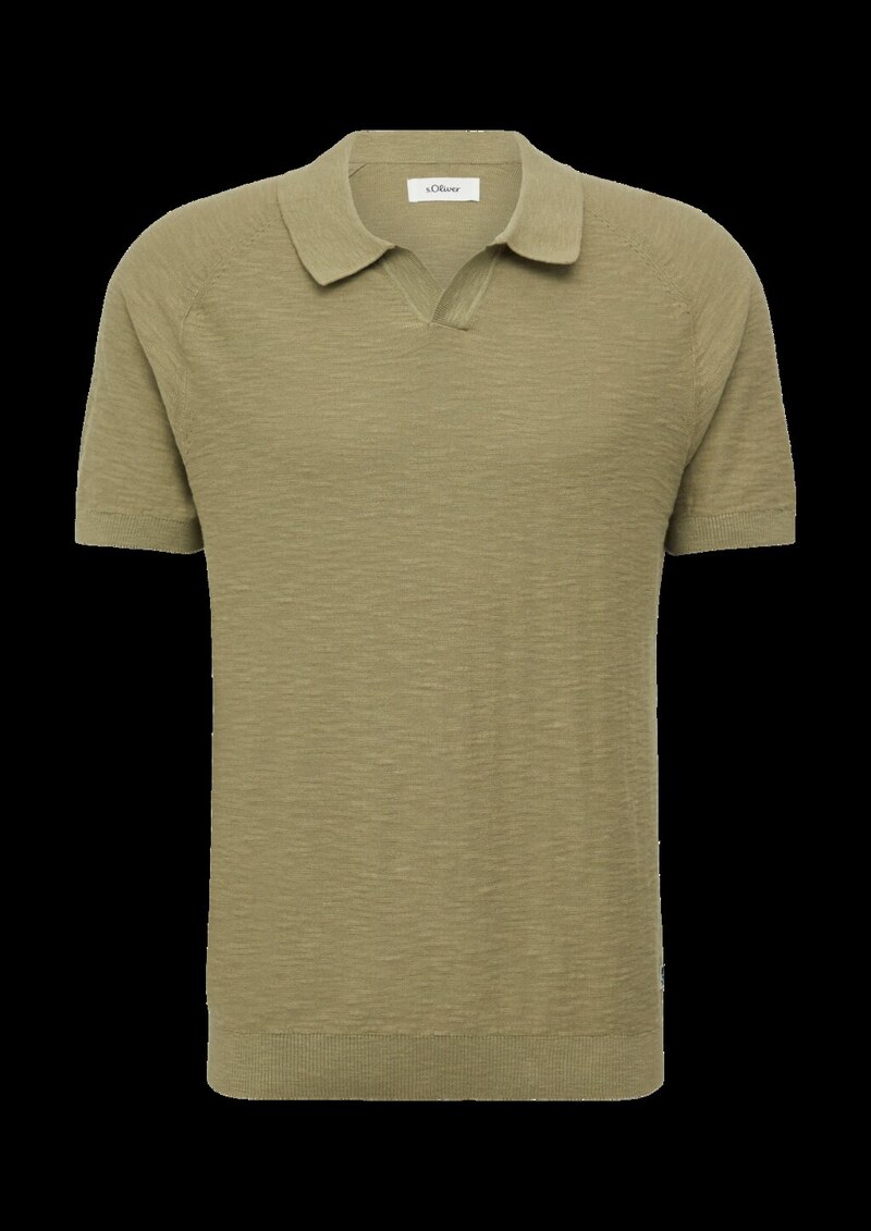 Gestricktes Poloshirt mit Flammgarnstruktur