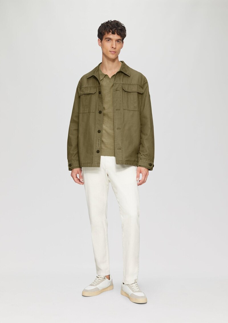 Gestricktes Poloshirt mit Flammgarnstruktur