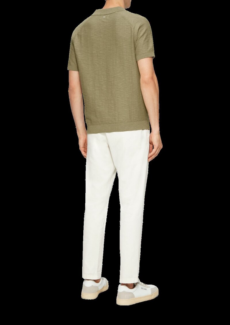 Gestricktes Poloshirt mit Flammgarnstruktur