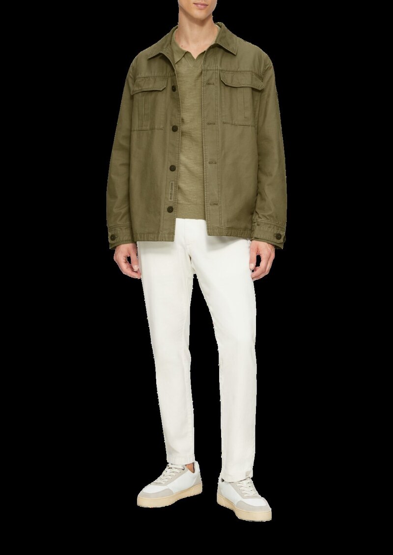 Gestricktes Poloshirt mit Flammgarnstruktur