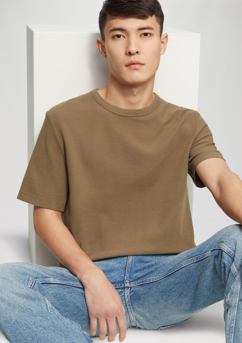 T-Shirt aus Baumwolle mit Waffelstruktur