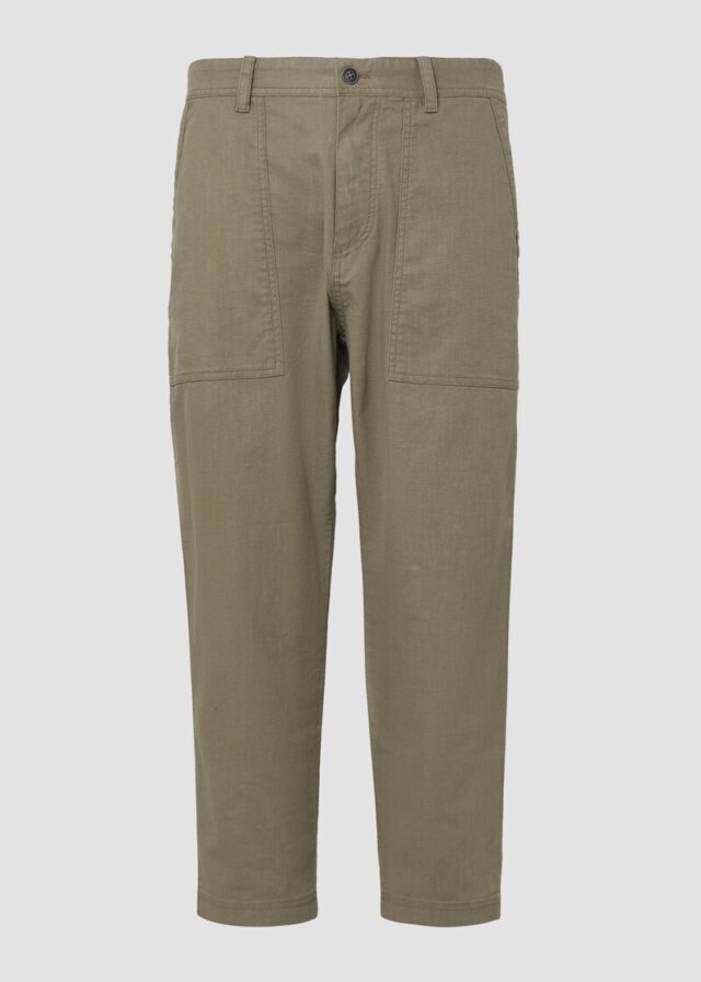 Detroit: Cropped-Hose aus Leinenmix im Relaxed Fit