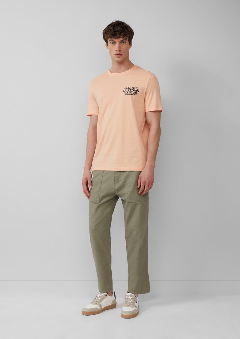 Detroit: Cropped-Hose aus Leinenmix im Relaxed Fit