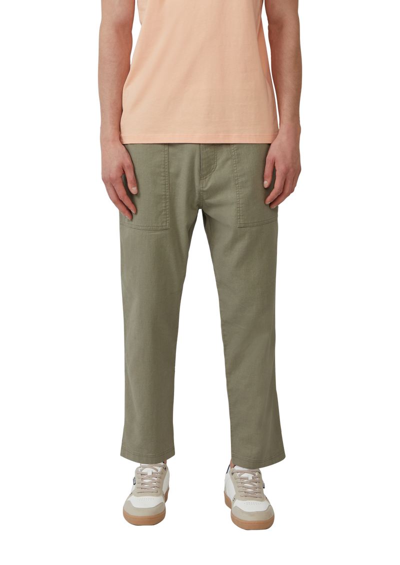 Detroit: Cropped-Hose aus Leinenmix im Relaxed Fit