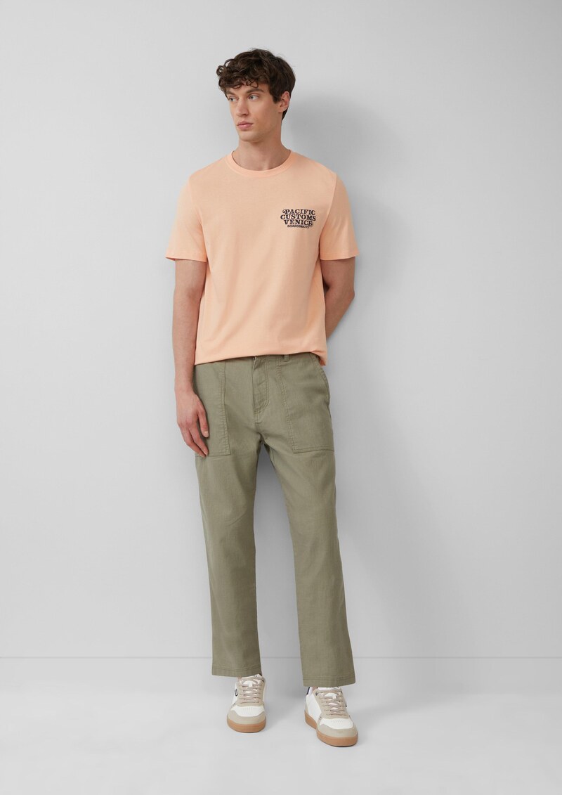 Detroit: Cropped-Hose aus Leinenmix im Relaxed Fit