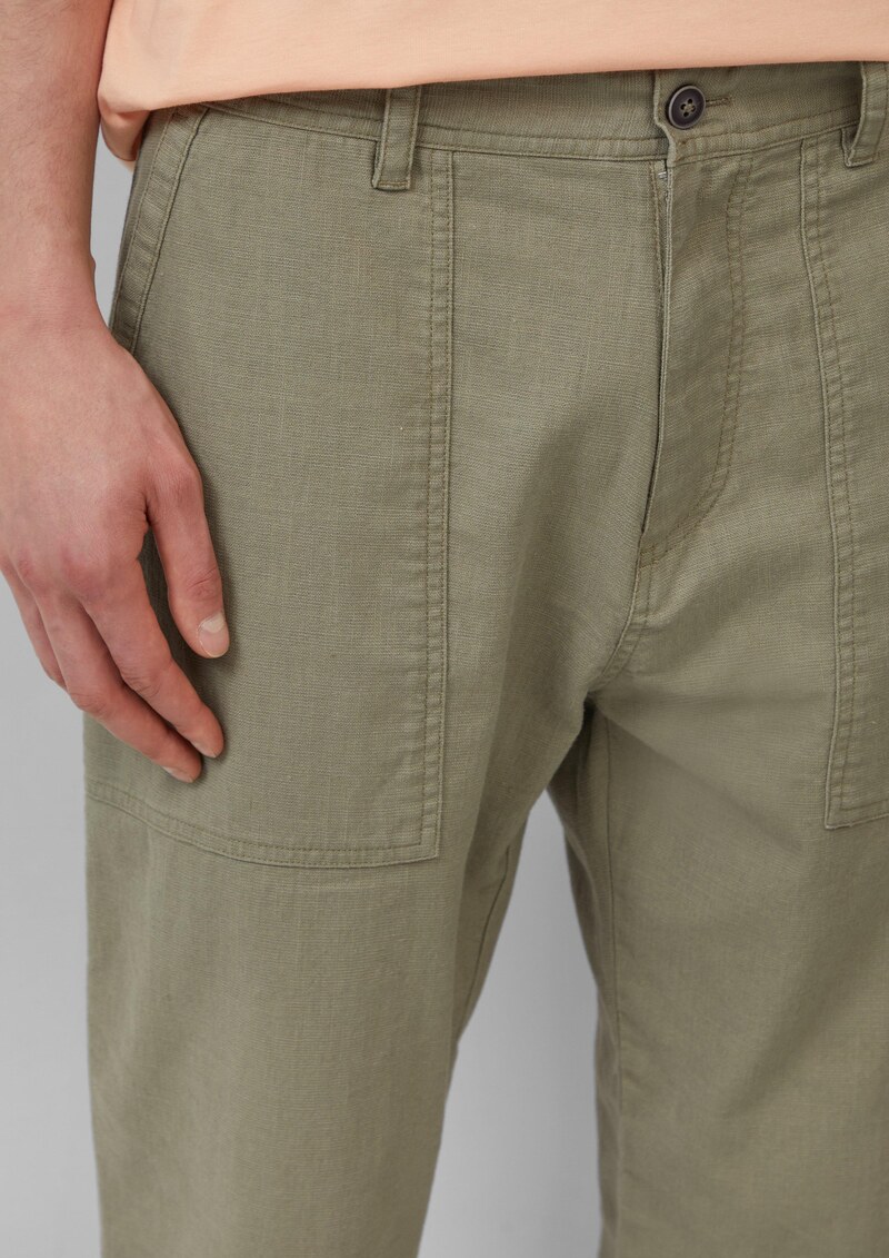 Detroit: Cropped-Hose aus Leinenmix im Relaxed Fit