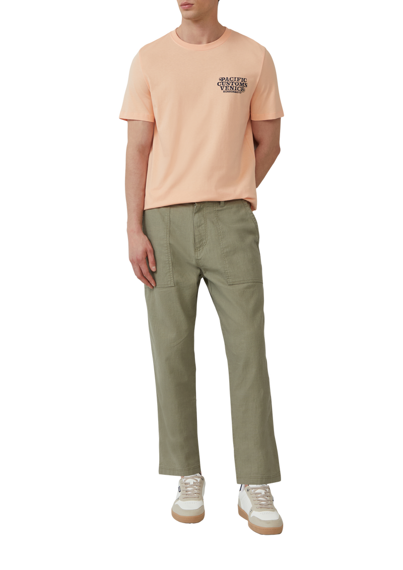 Detroit: Cropped-Hose aus Leinenmix im Relaxed Fit