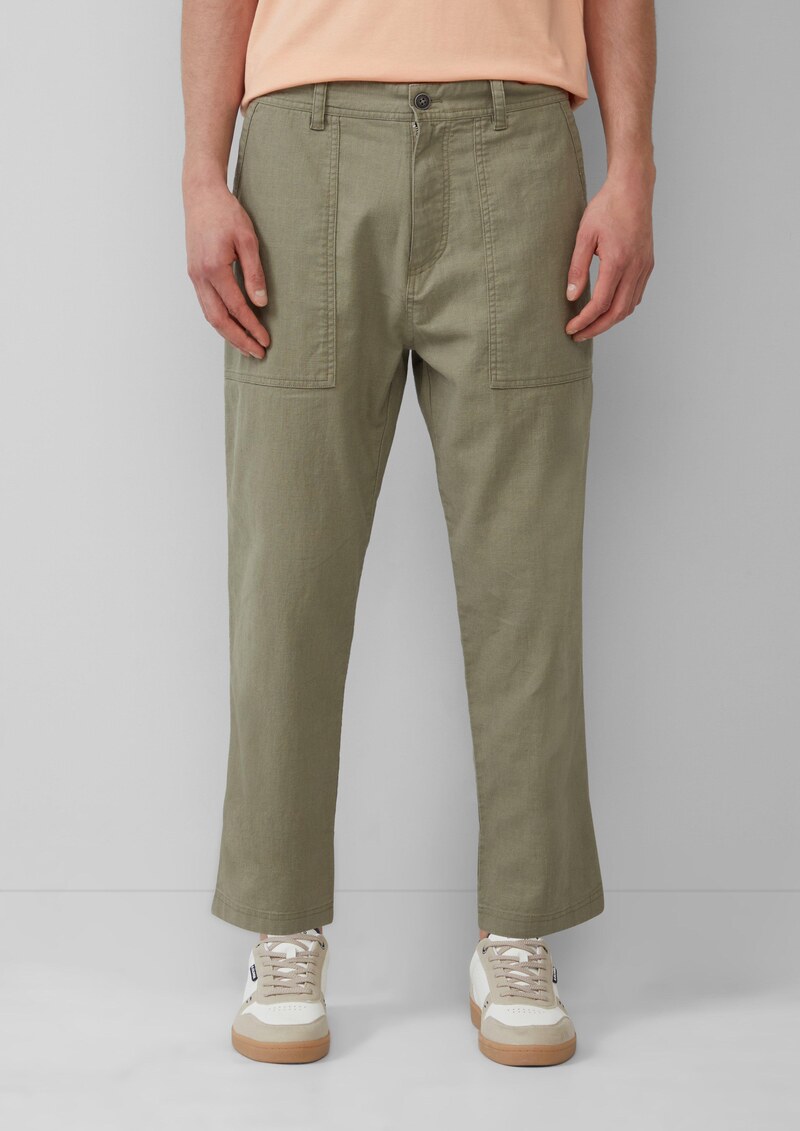 Detroit: Cropped-Hose aus Leinenmix im Relaxed Fit