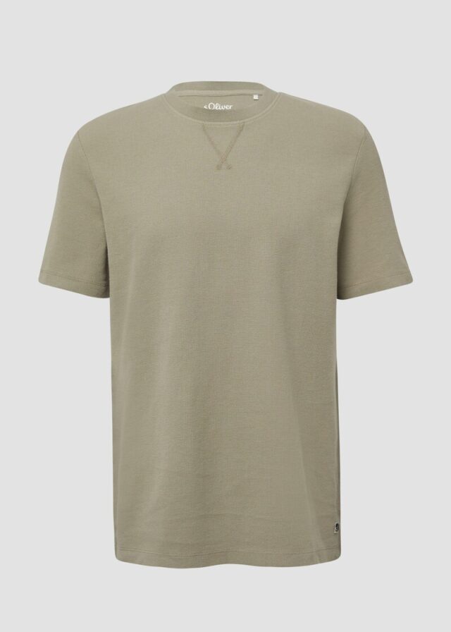 Strukturiertes T-Shirt mit Crew Neck