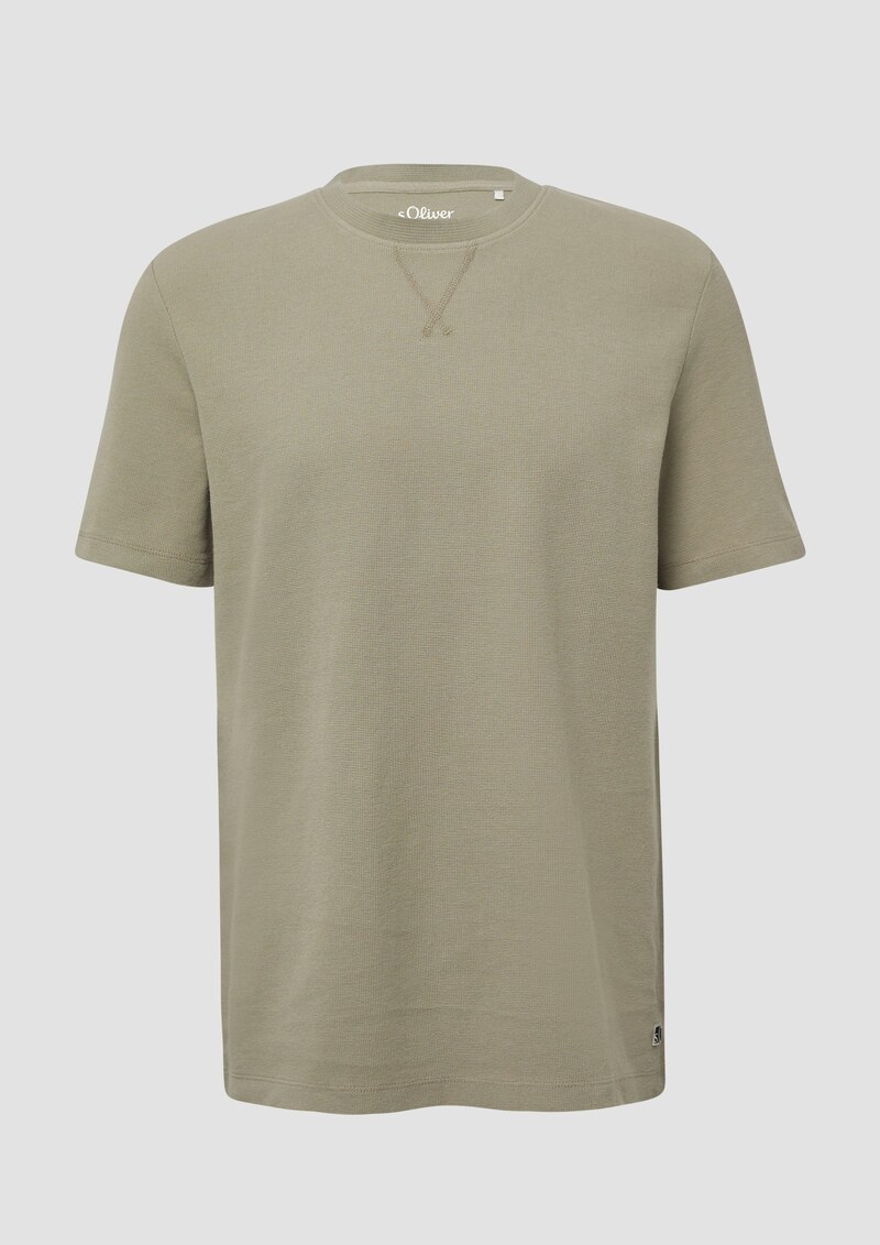 Strukturiertes T-Shirt mit Crew Neck