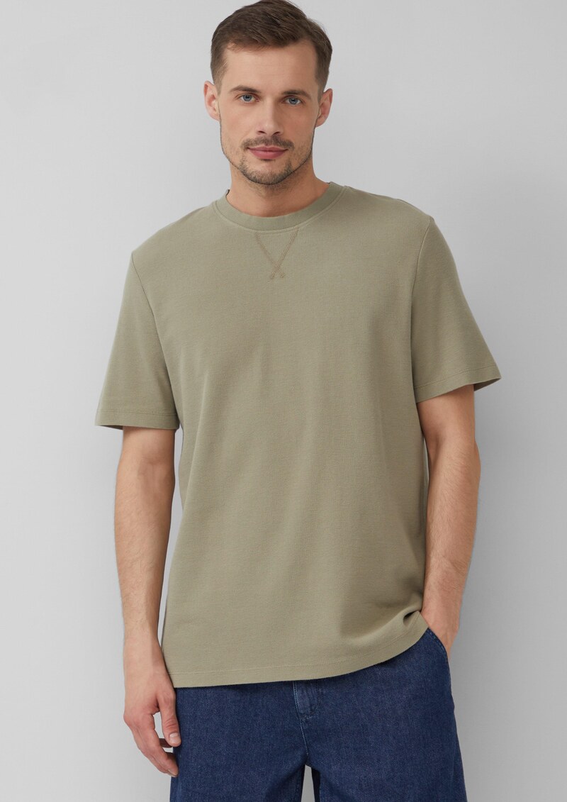 Strukturiertes T-Shirt mit Crew Neck