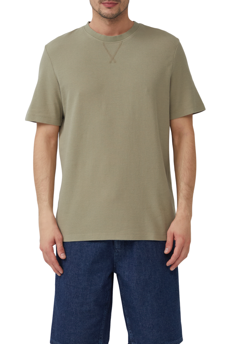 Strukturiertes T-Shirt mit Crew Neck