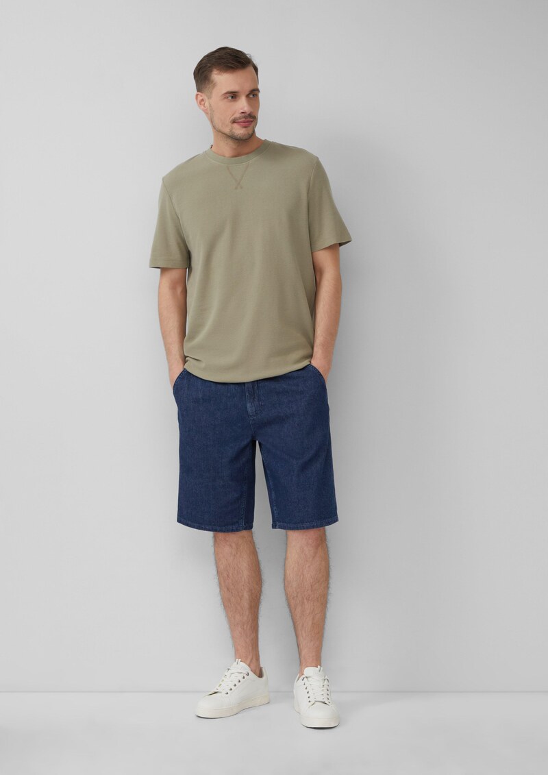 Strukturiertes T-Shirt mit Crew Neck