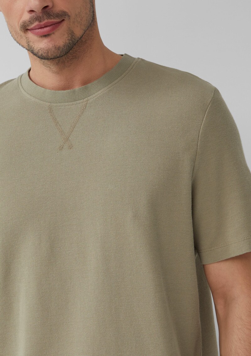 Strukturiertes T-Shirt mit Crew Neck