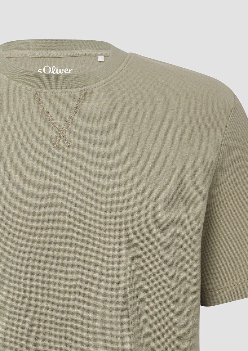 Strukturiertes T-Shirt mit Crew Neck