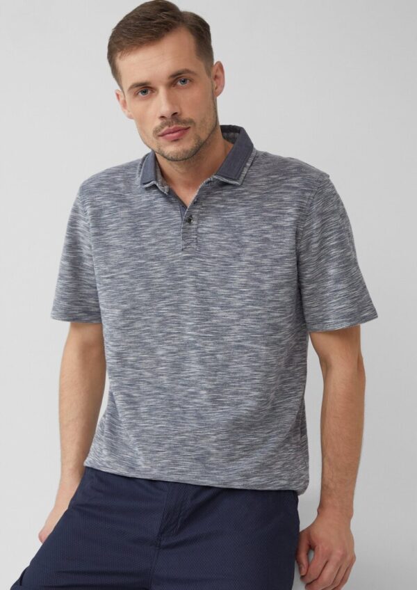 Flammgarn-Poloshirt mit Doppelkragen