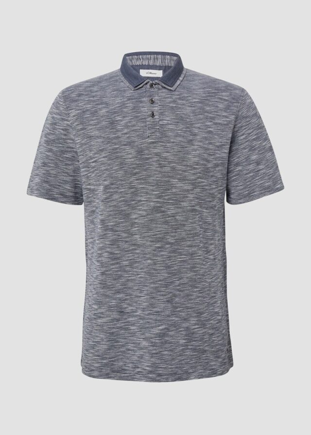 Flammgarn-Poloshirt mit Doppelkragen