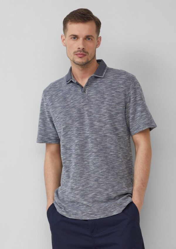 Flammgarn-Poloshirt mit Doppelkragen