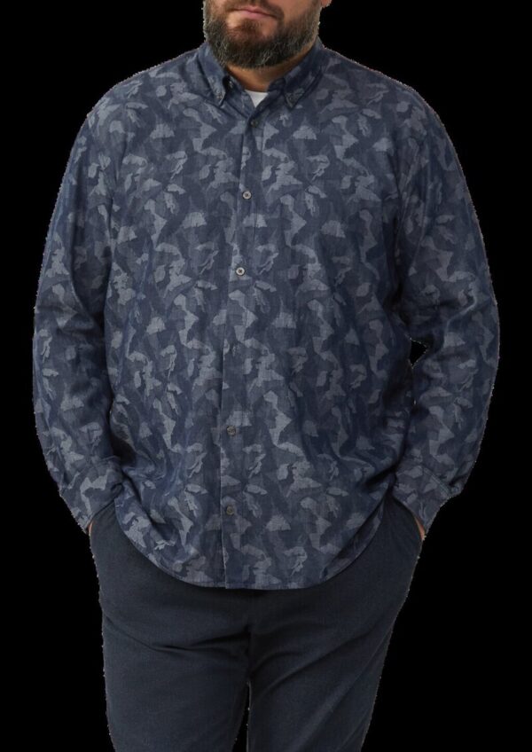 Regular Fit: Leichtes Jacquard-Hemd mit Button-Down-Kragen