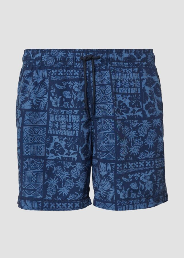 Badeshorts mit All-over-Print und Eingrifftaschen