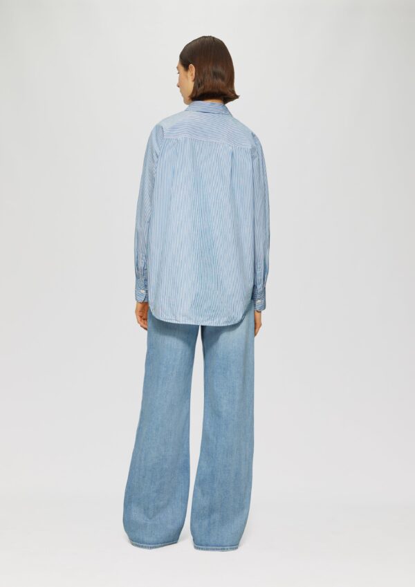 Streifenbluse mit seitlichem Ziertape